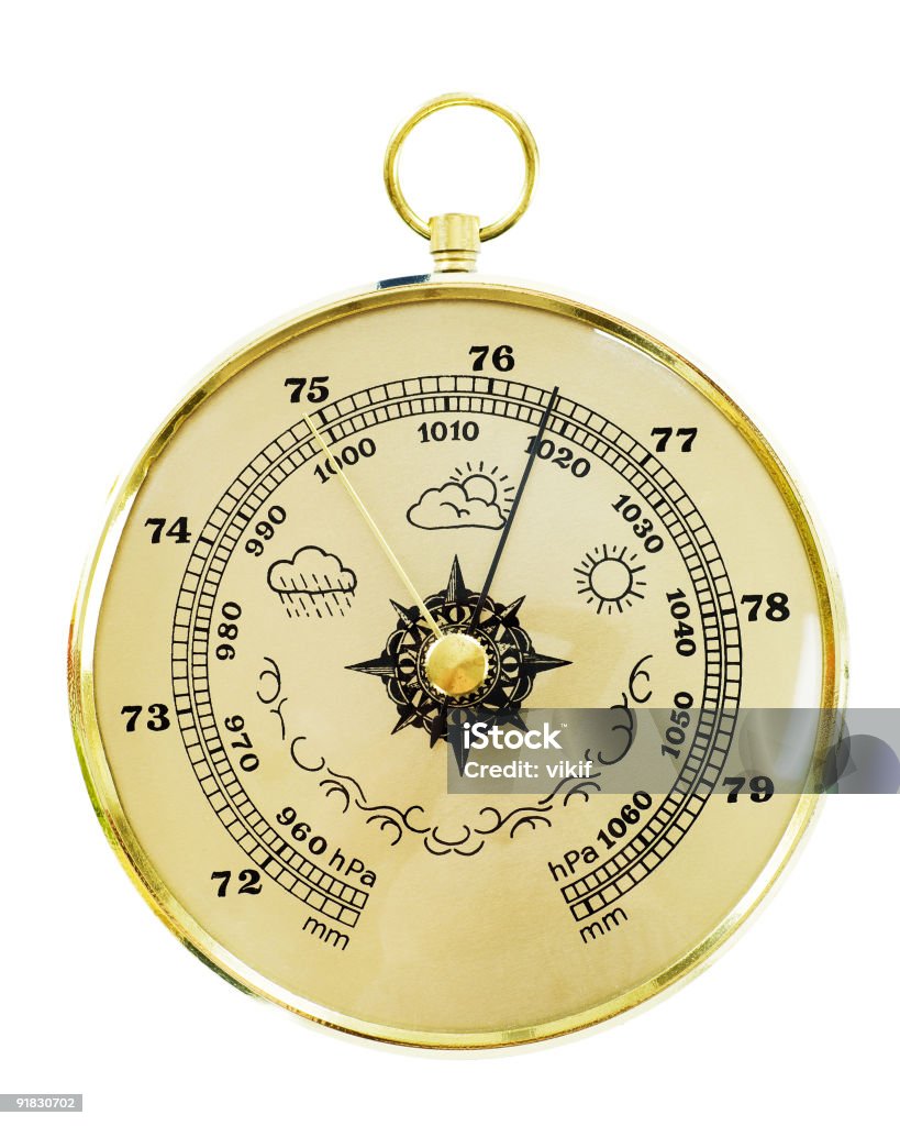 Old barometer, isoliert auf weiss - Lizenzfrei Barometer Stock-Foto