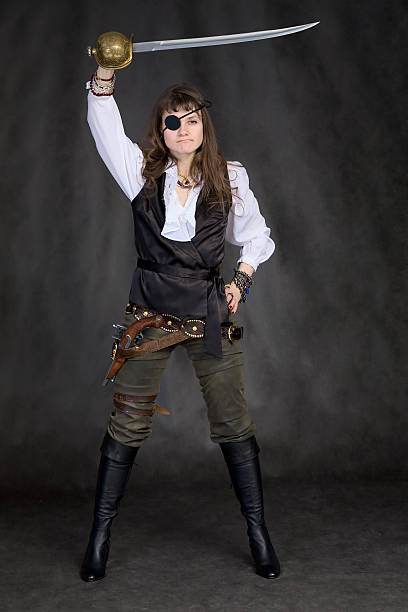 istock The girl - pirate with eye patch 91830732