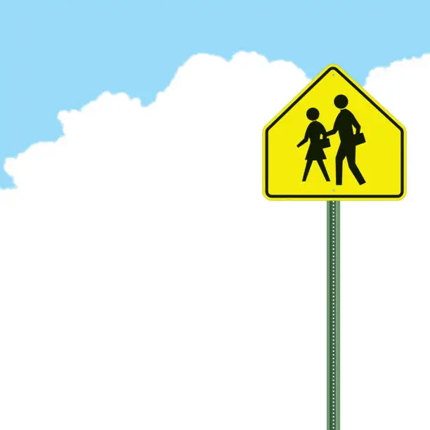 Vector illustration of School Crossing Sign Background