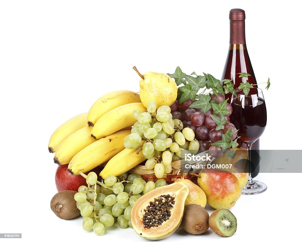 신선한 과일 및 와인 - 로열티 프리 0명 스톡 사진