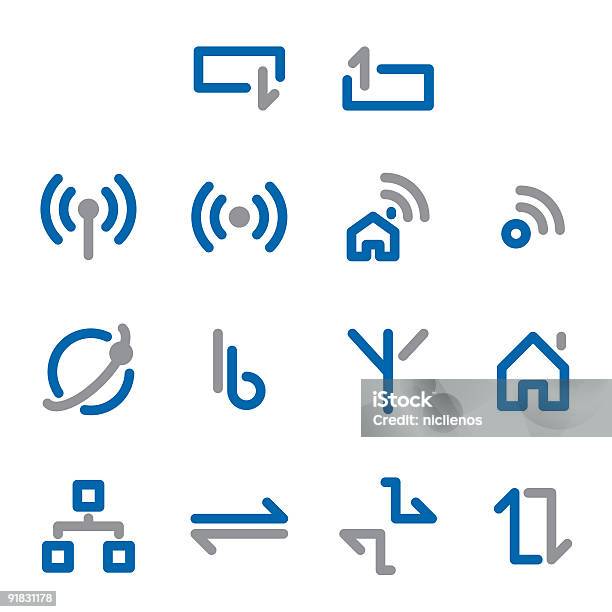 Bluegrey Icon Connection Stock Illustration - Download Image Now - Color Image, Communication, Computer Network