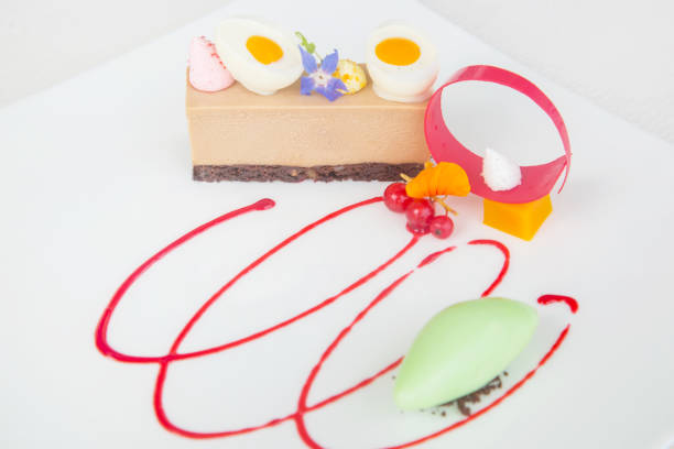 istock Elegant dessert in plate, molecular gastronomy, haute couture dessert 918312344