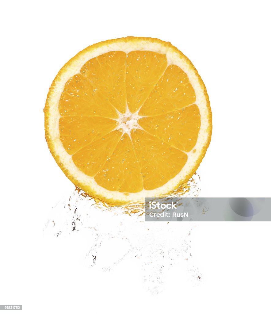 Fatia de laranja com salpicos - Royalty-free Bebida Foto de stock