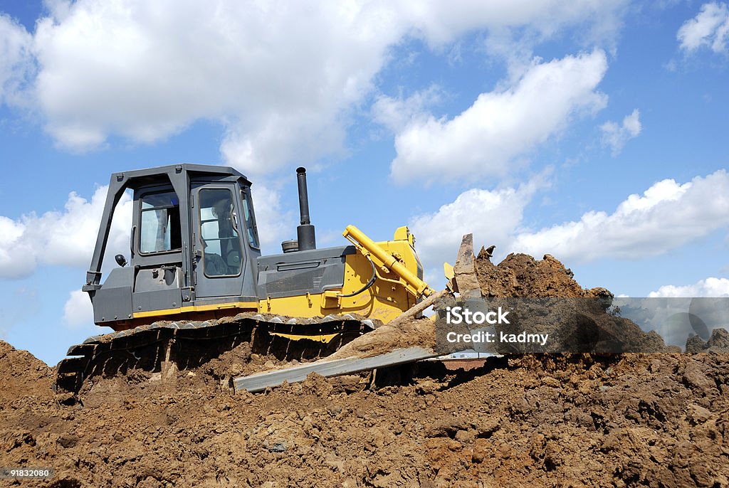 Bulldozer in Aktion - Lizenzfrei Baugewerbe Stock-Foto