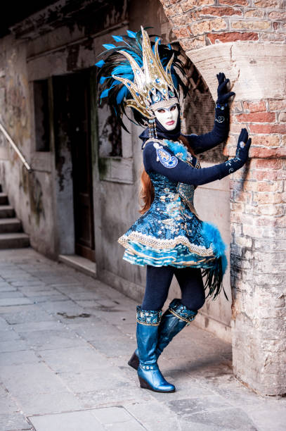 istock Attractive Female Posing in Venice Carnival Costume 918322518