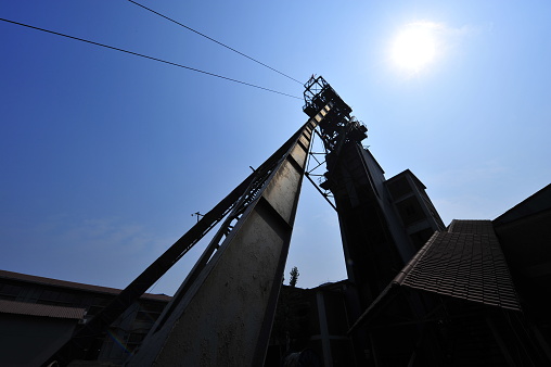 The derrick on the coal mine