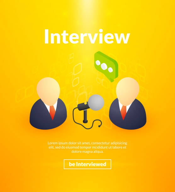 illustrations, cliparts, dessins animés et icônes de interview de poster d’isométrique couleur design - resume interview recruitment human resources