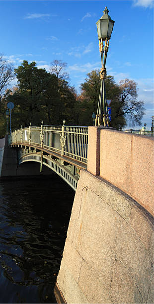 The bridge with a lamp-post stock photo