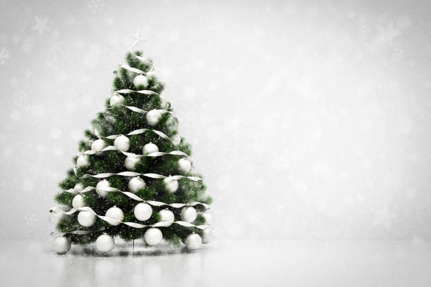 istock Christmas tree. Snowing and glitter background 918337966