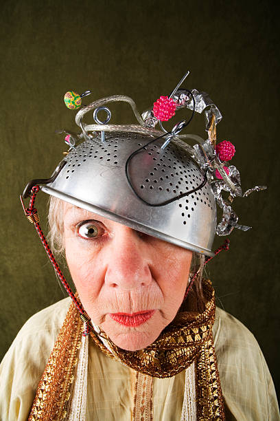 Crazy Woman  tin foil hat stock pictures, royalty-free photos & images