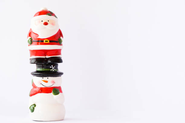 istock Funny Santa Claus and Snowman.Christmas Concept.Copy space for text. 918342140