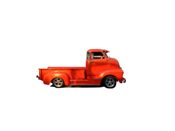 istock Classic car orange Retro, On white ground. 918352972