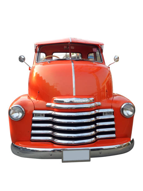 istock Classic car orange Retro, On white ground. 918353080