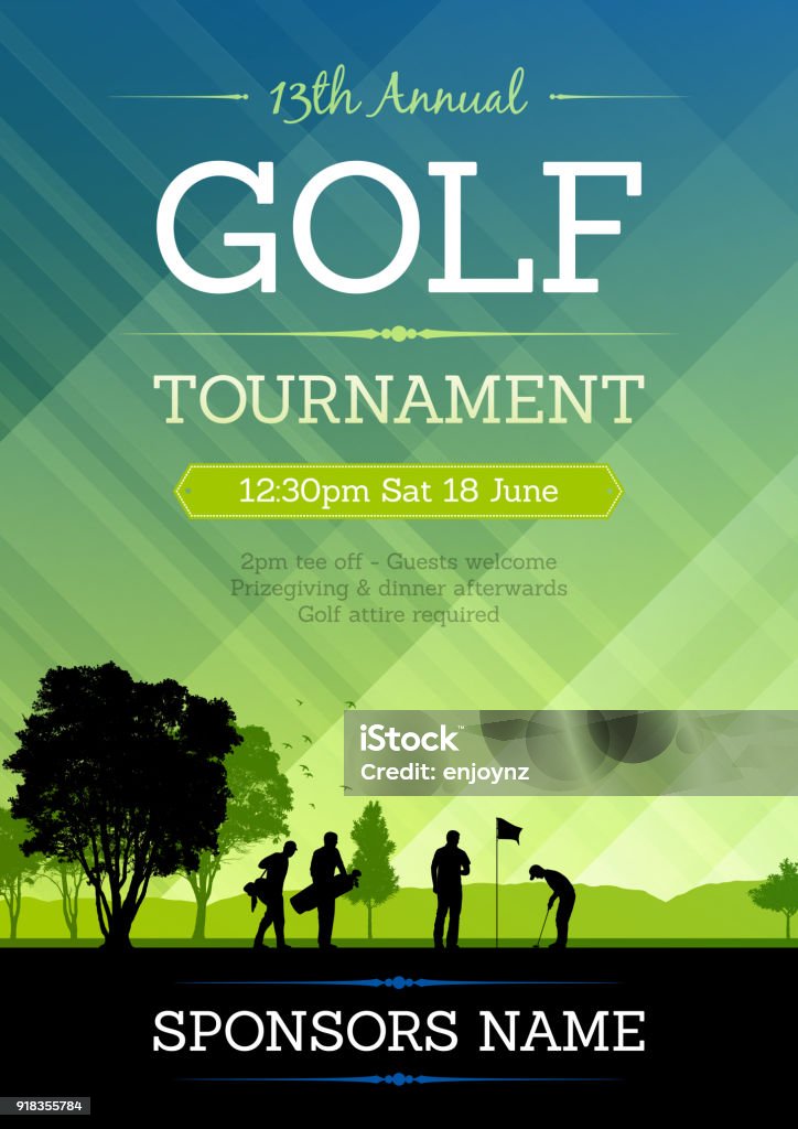골프 대회 포스터 골프에 대한 스톡 벡터 아트 및 기타 이미지 - 골프, 초대장, 골프장 - Istock