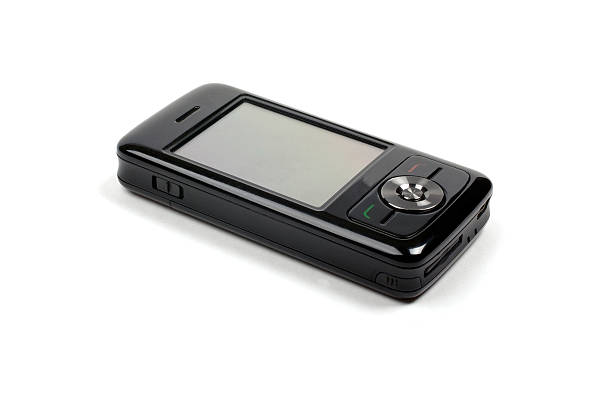istock Stylish shiny black pda phone isolated on white. 91836550