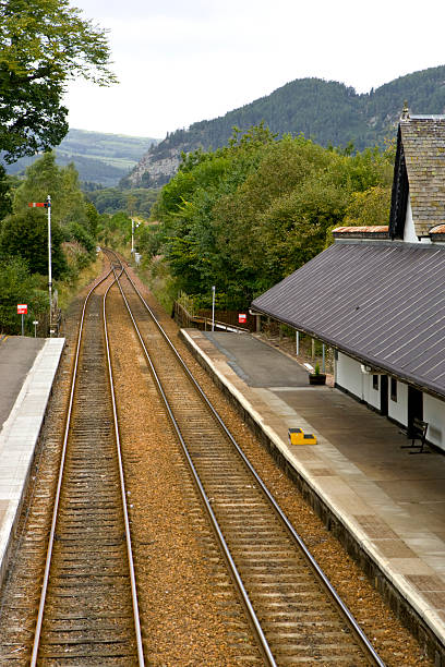 istock Train Station and Tracks in Dunkeld Scotland 91836673