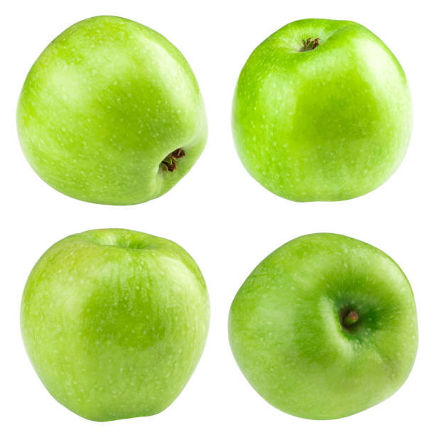 istock Green apple collection. set of fruit isolated on whit 918368798