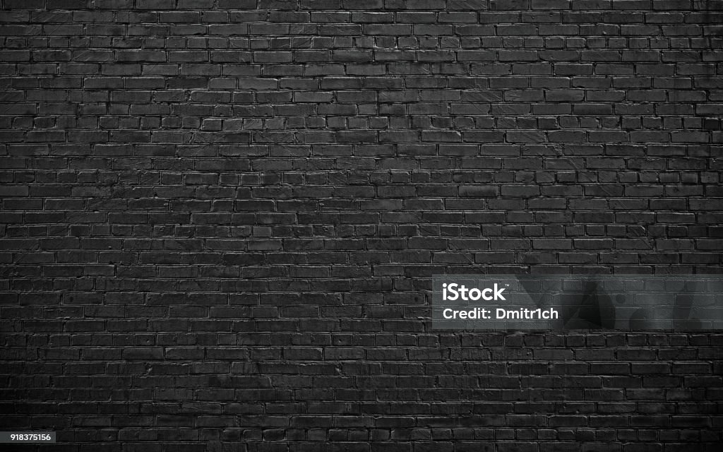 black brick wall, brickwork background for design black brick wall background. texture dark masonry Black Color Stock Photo