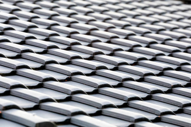 istock Tile roof texture background japan style 918392230