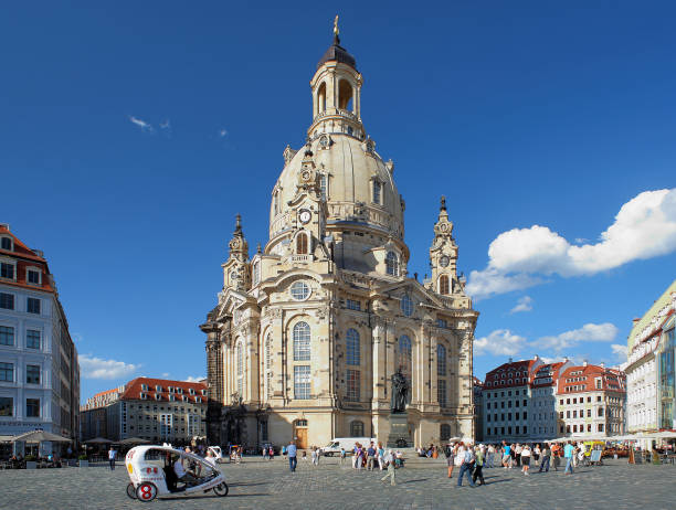 Dresden, Germany - April 18, 2022: Frauenkirche church at Dresden at Germany