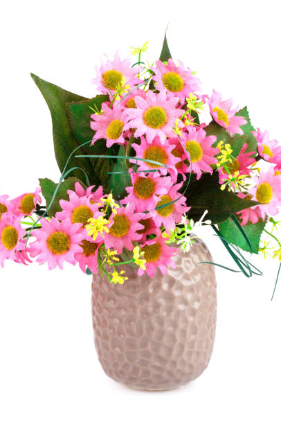 istock Pink fabric flowers in vase 918392626