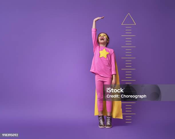 Child Is Playing Superhero Stock Photo - Download Image Now - Child, Growth, Tall - High