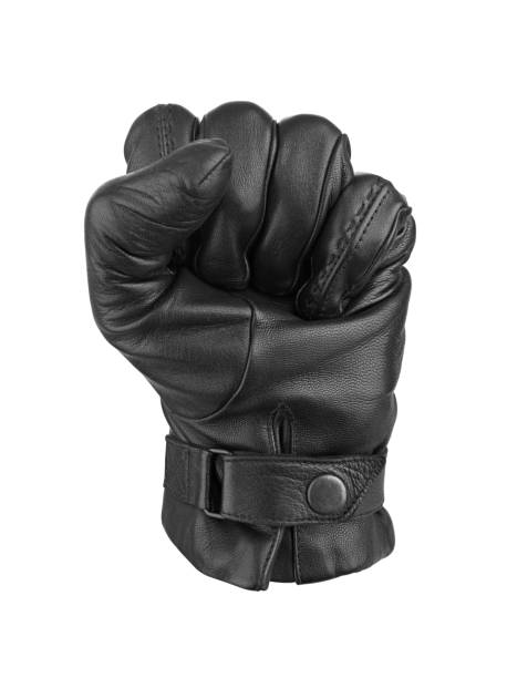 istock Men's black leather gloves 918400356