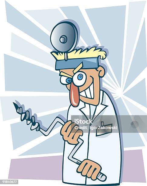 Crazy Dentist Stock Illustration - Download Image Now - Bizarre, Caricature, Cartoon