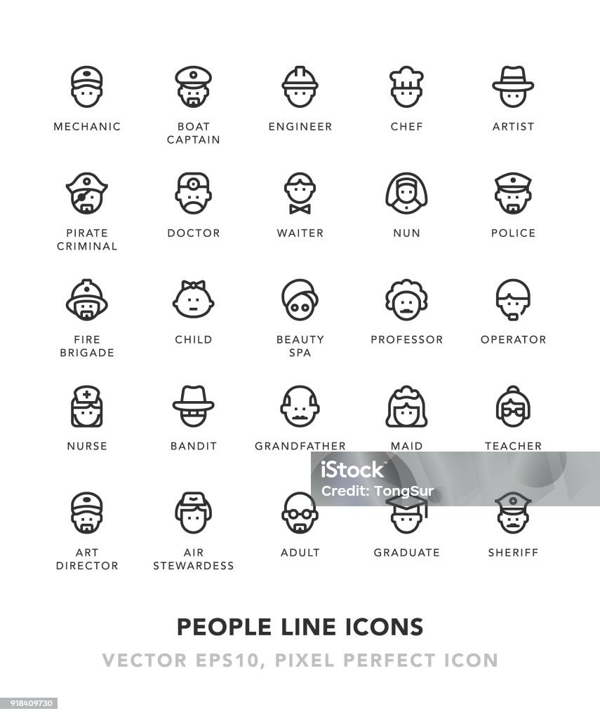 People Line Icons People Line Icons Vector EPS 10 File, Pixel Perfect Icons. Icon Symbol stock vector