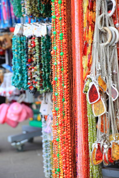 istock Stones of amber and a necklace 918410022