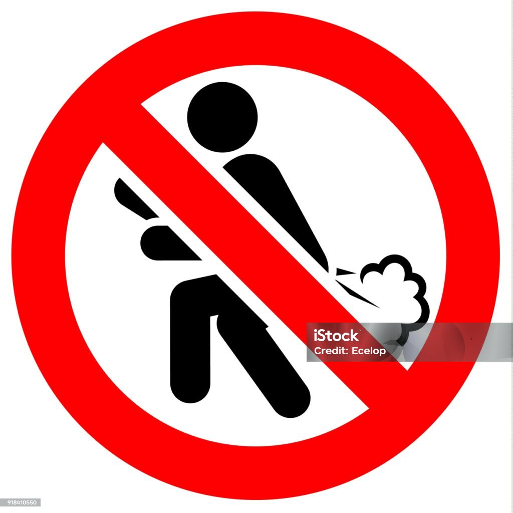 Prohibition symbol Prohibition sign. Black forbidden symbol in red round shape Fart stock vector
