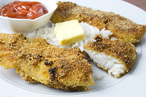 Fried Fish stock photo