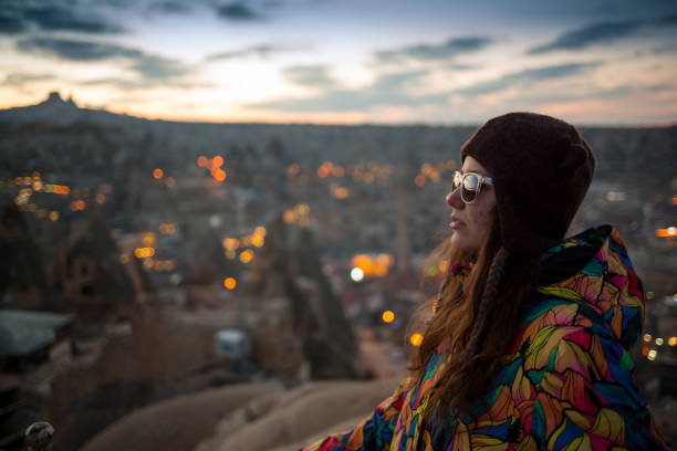 istock Girl looking at balloons in Cappadocia 918414876