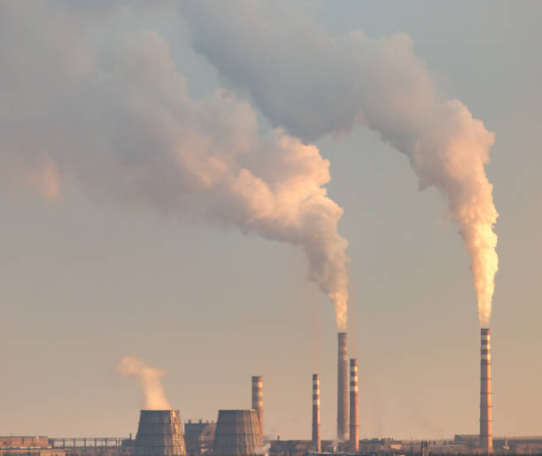 istock Smoke from the pipes in the factory 918414982