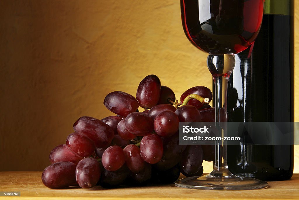 Vinho e uvas - Royalty-free Amarelo Foto de stock