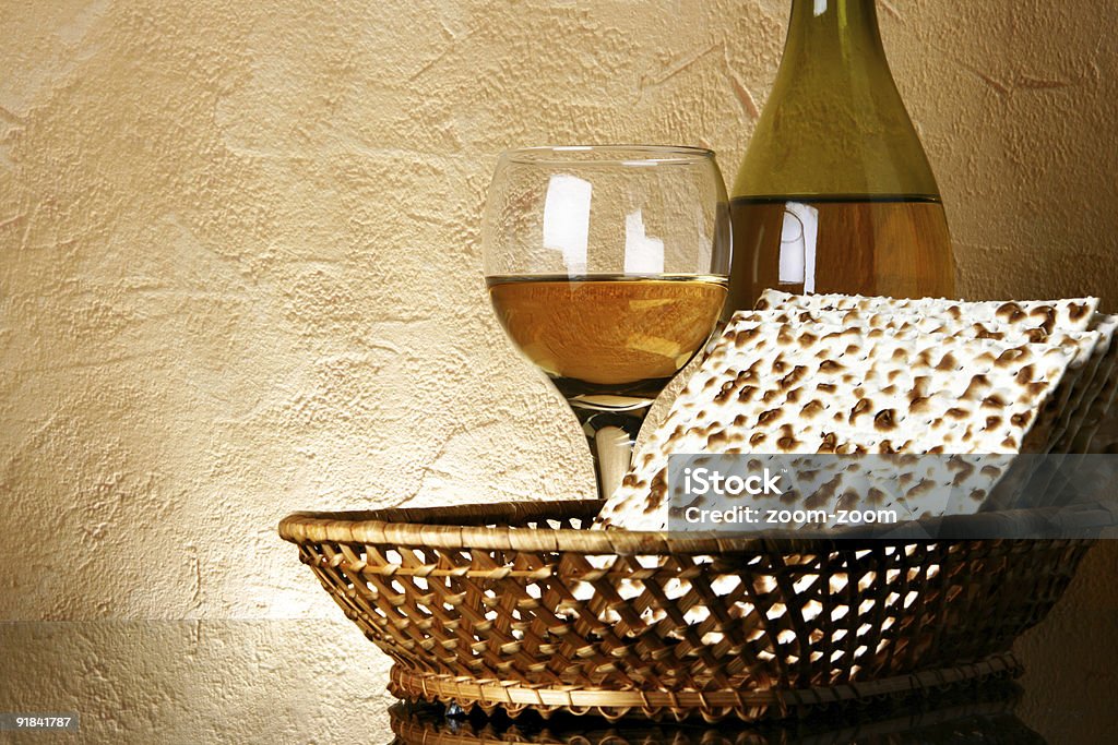 Still-life with wine and matzoh  Alcohol - Drink Stock Photo