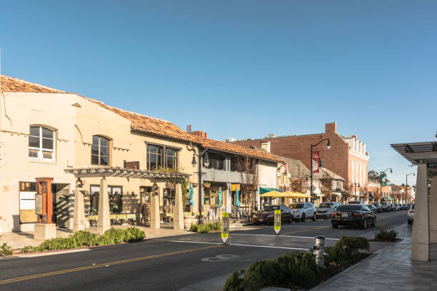 Burlingame Main Street, California stock photo