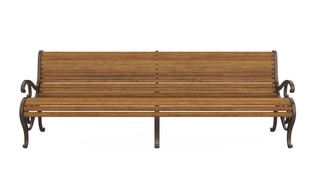 istock Wooden Park Bench Isolated 918422480