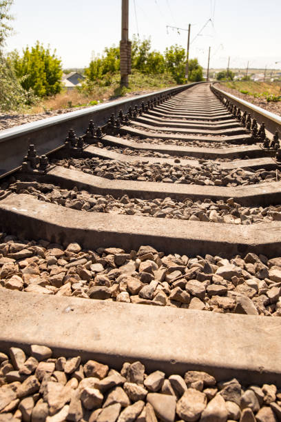 istock Old sleepers on a railroad 918423530