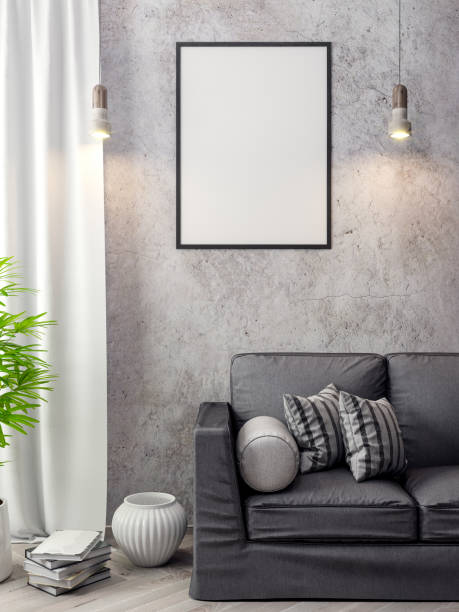 istock Mockup Poster in the interior, 3D illustration of a modern design 918425710