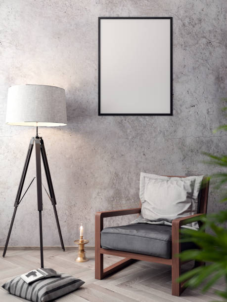 istock Mockup Poster in the interior, 3D illustration of a modern design 918425748