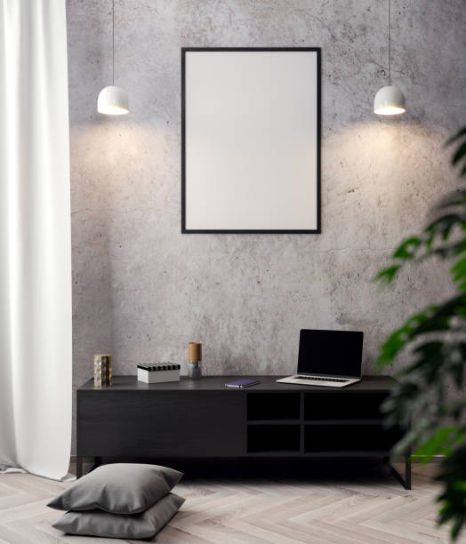 istock Mockup Poster in the interior, 3D illustration of a modern design 918425768