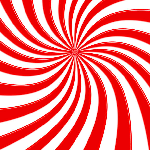 istock Stock Illustration - Red Colored Twisted Sunbeams Centered, Blank Copy Space, 3D Illustration. 918426382