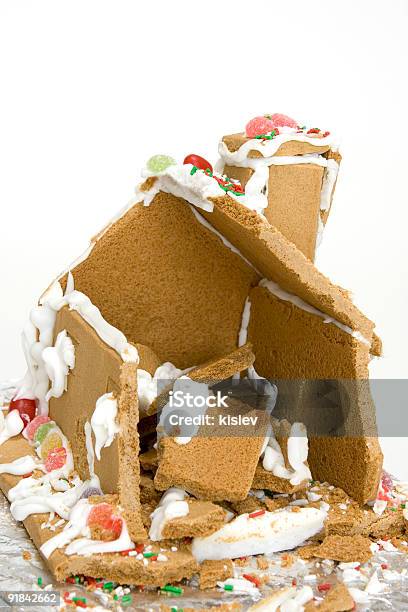 Ginger Bread House Remains Stock Photo - Download Image Now - Gingerbread House, Broken, Christmas