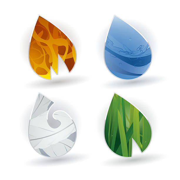 Four elements vector art illustration