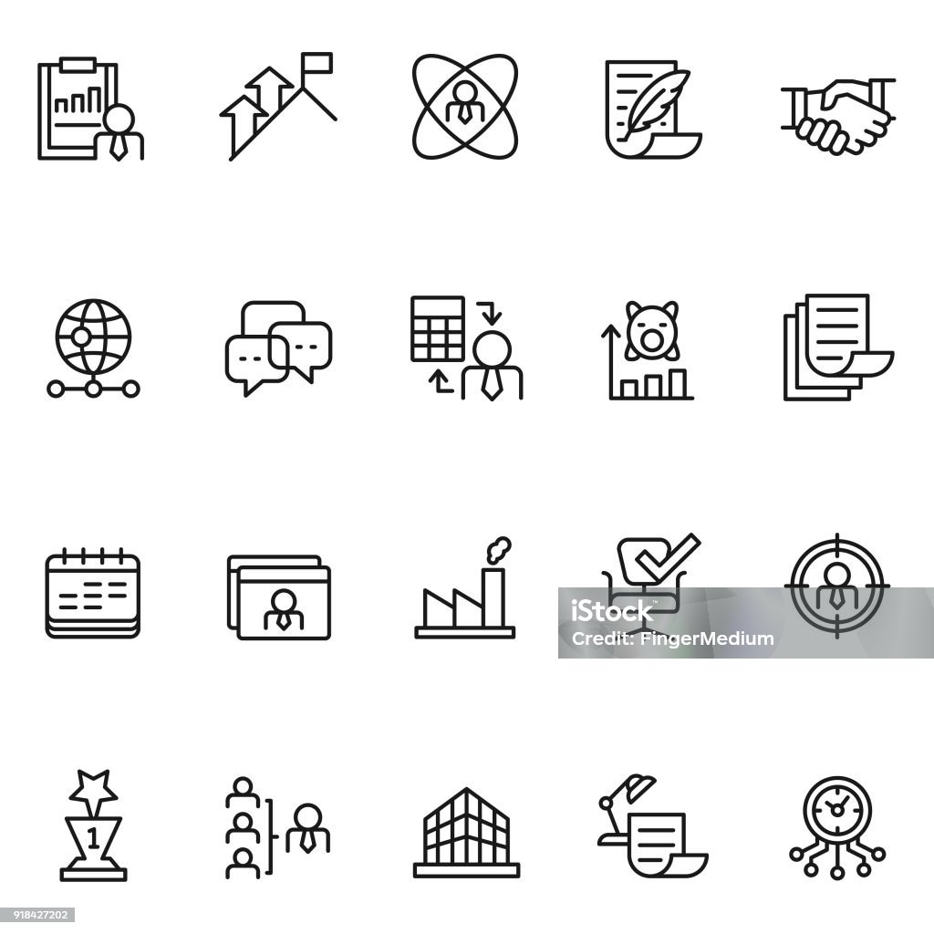 Business icon set Manufacturing stock vector