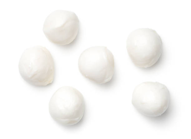 Mozzarella Isolated on White Background Mozzarella isolated on white background. Top view mozzarella stock pictures, royalty-free photos & images