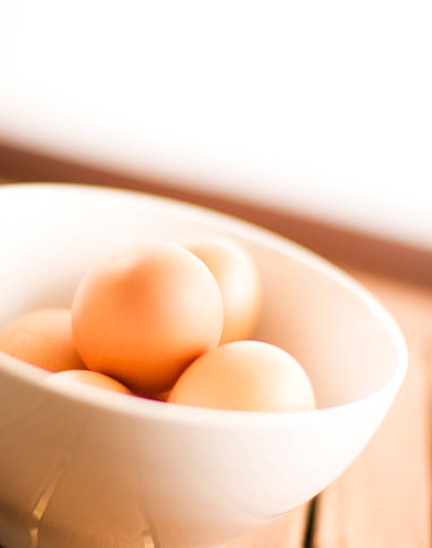 Bol of eggs stock photo