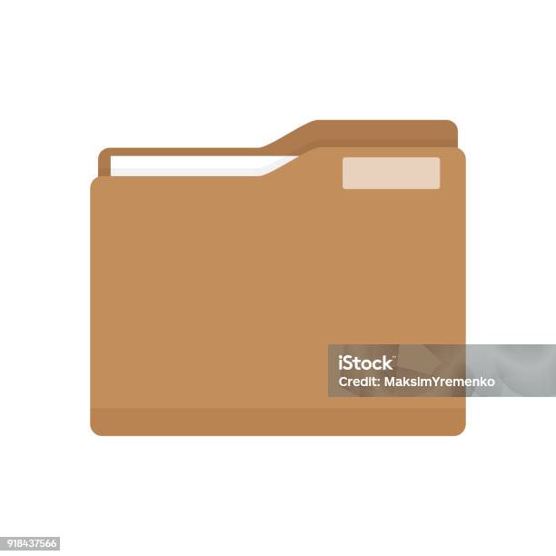 Manila Folder With Document Stock Illustration - Download Image Now - File Folder, Privacy, Top - Garment
