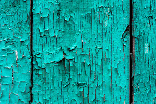 Old boards with cracked cyan paint. Textured wooden old background with vertical lines. Cyan wooden planks close up for your design. Green-blue many times painted old wall with lagged fragments of paint lagging behind the surface placas antiguo con pintura cian agrietada. textura de fondo antiguo madera con líneas verticales. tablones de madera de cerca para su diseño. verde-azul muchas veces pintada antigua muralla con rezagado fragmentos de pintura a la zaga la superficie